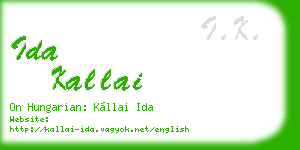 ida kallai business card